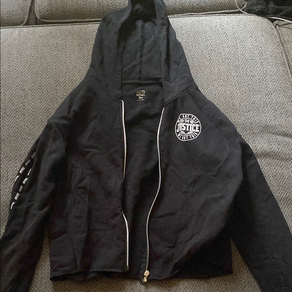 Justice Active Black Fleece Hoodie